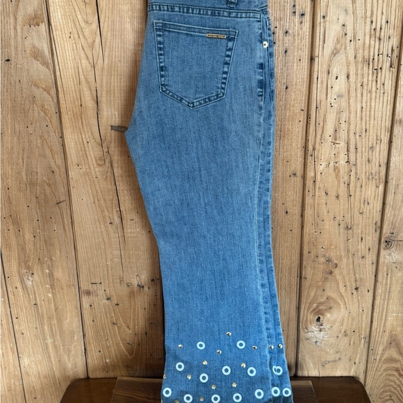 Michael Kors Jeans Embl Izzy Cropped Flare Slim Women's Size 4 - Picture 8 of 10